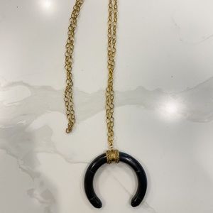 Long necklace-black and gold